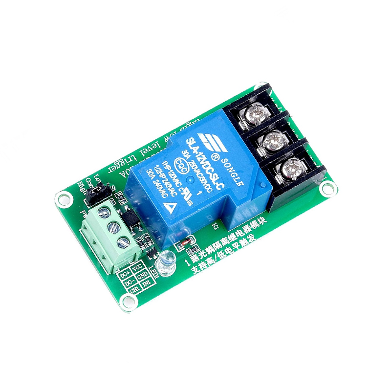 1 Channel Relay Module, 30A with Optocoupler, Isolation 12V Supports, High and Low Triger