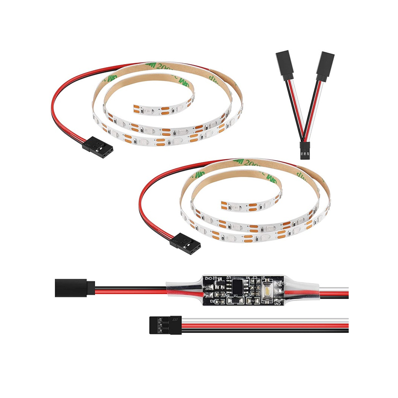 1 Set of Green+Red RC LED Strips and LED Controller with Y-Cable
