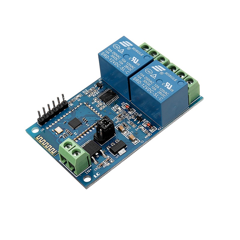 12V DC 2 Channel Bluetooth Wireless Relay Module Control from Mobile Phone