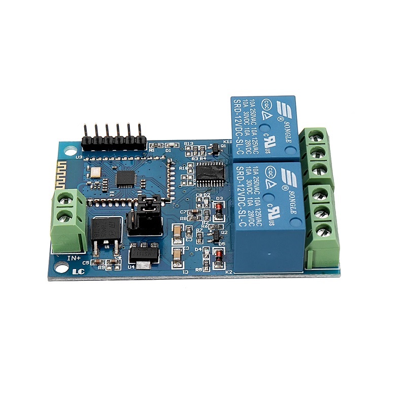 12V DC 2 Channel Bluetooth Wireless Relay Module Control from Mobile Phone
