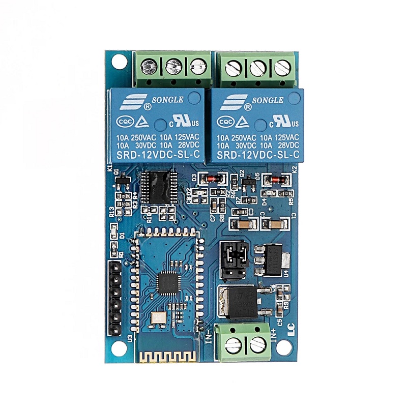 12V DC 2 Channel Bluetooth Wireless Relay Module Control from Mobile Phone