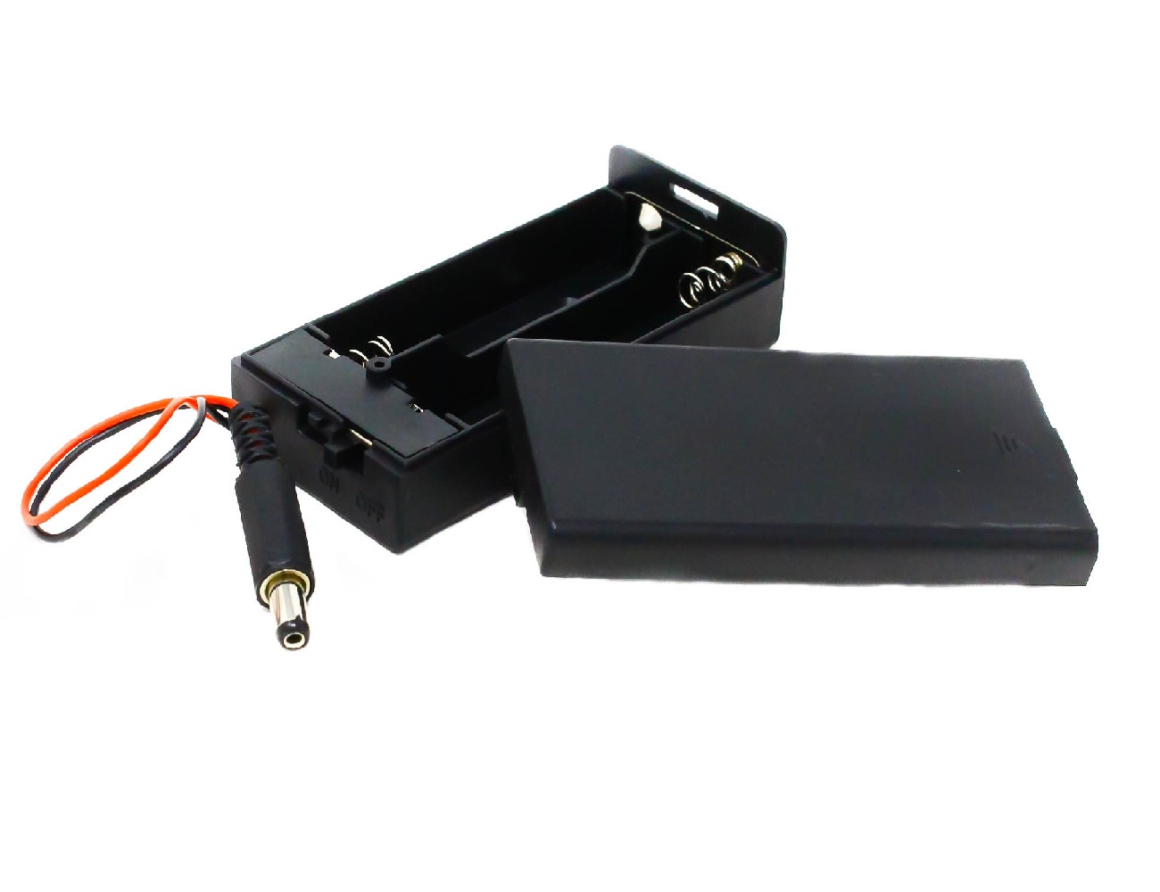 18650 x 2 battery holder with cover and On/Off Switch With DC jack