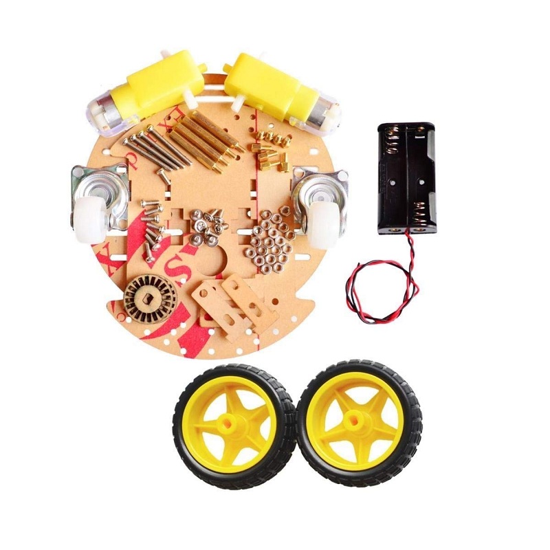 2WD Mini Round Double-Deck Smart Robot Car Chassis DIY Kit