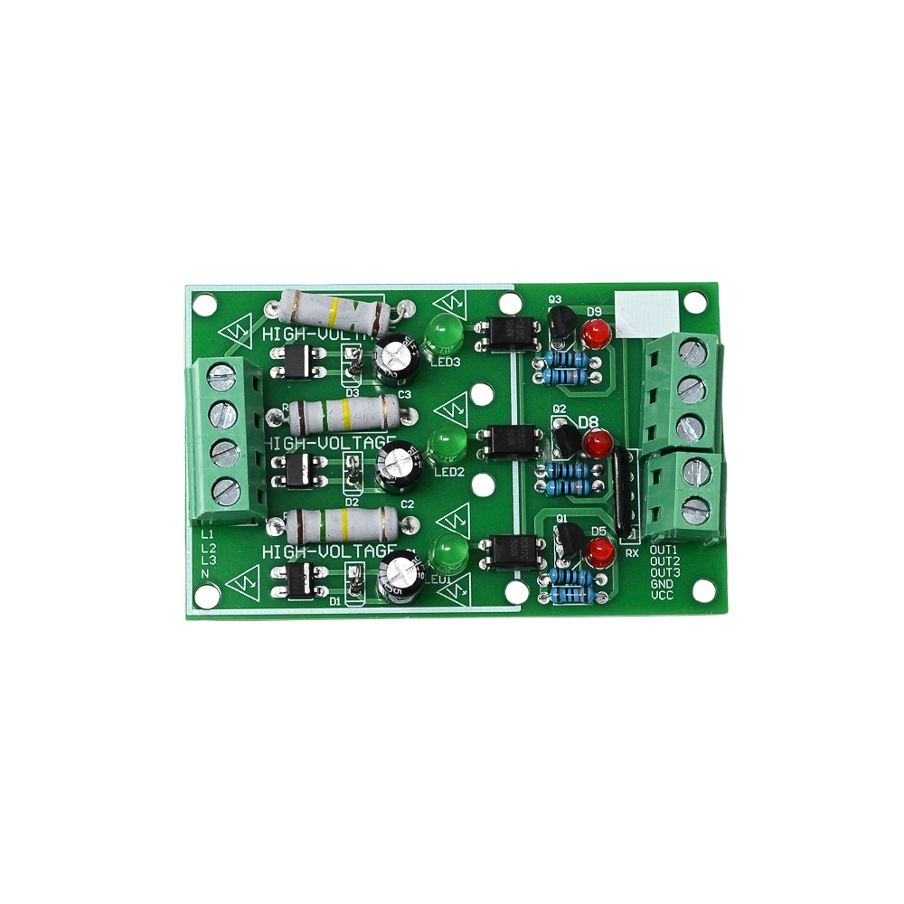 3 Channels AC 220V Optocoupler Isolation Test Board Module For PLC