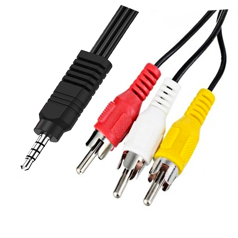 3.5mm Male to 3-RCA AV 1.5m Cable High-Quality Audio Video