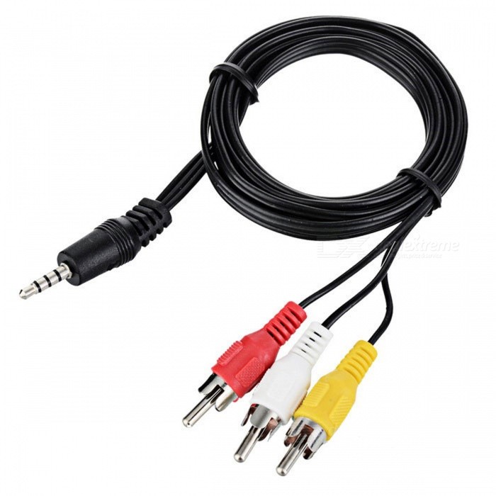3.5mm Male to 3-RCA AV 1.5m Cable High-Quality Audio Video