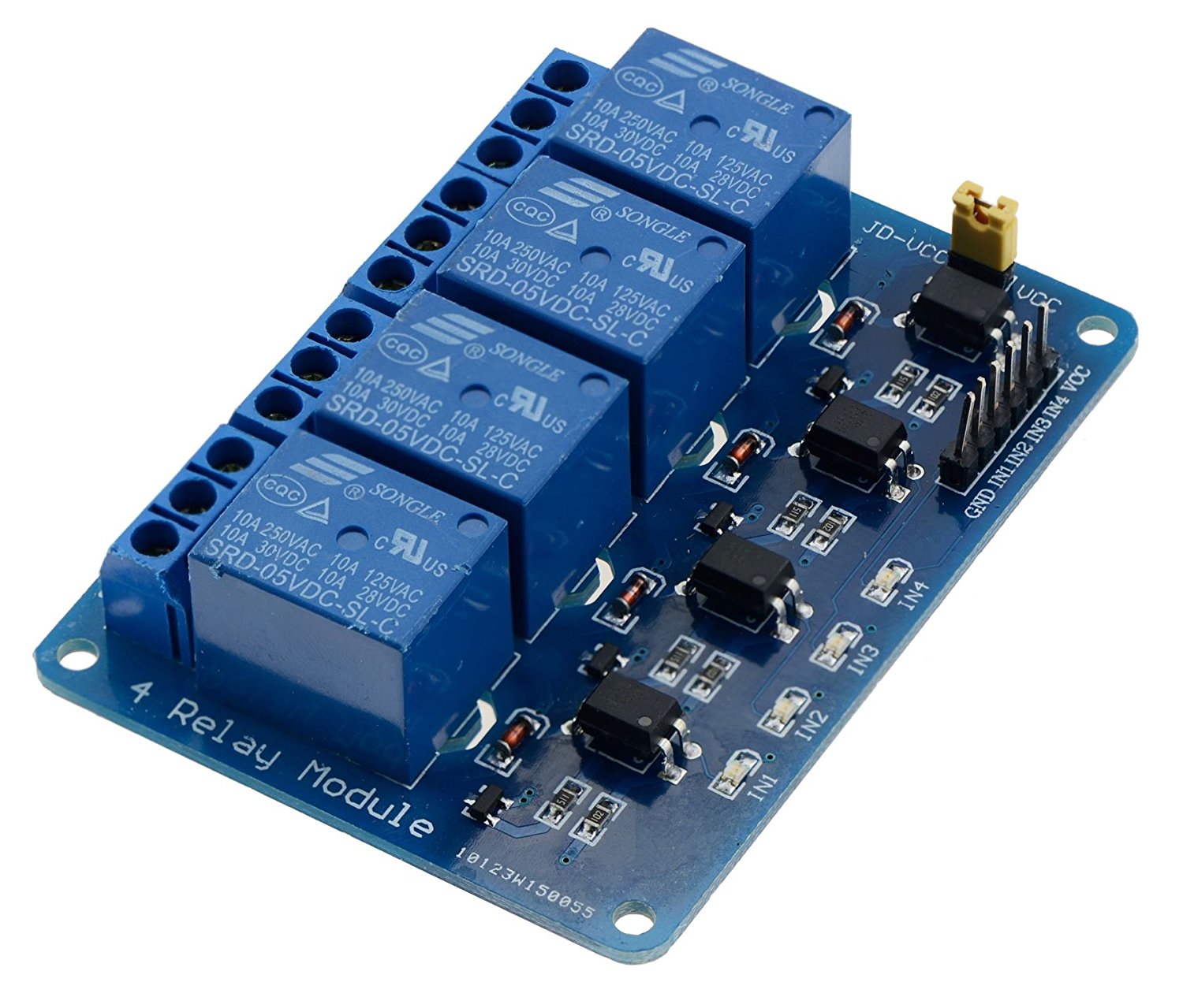 4 Channel Isolated 5V 10A Relay Module opto coupler For Arduino PIC AVR DSP ARM