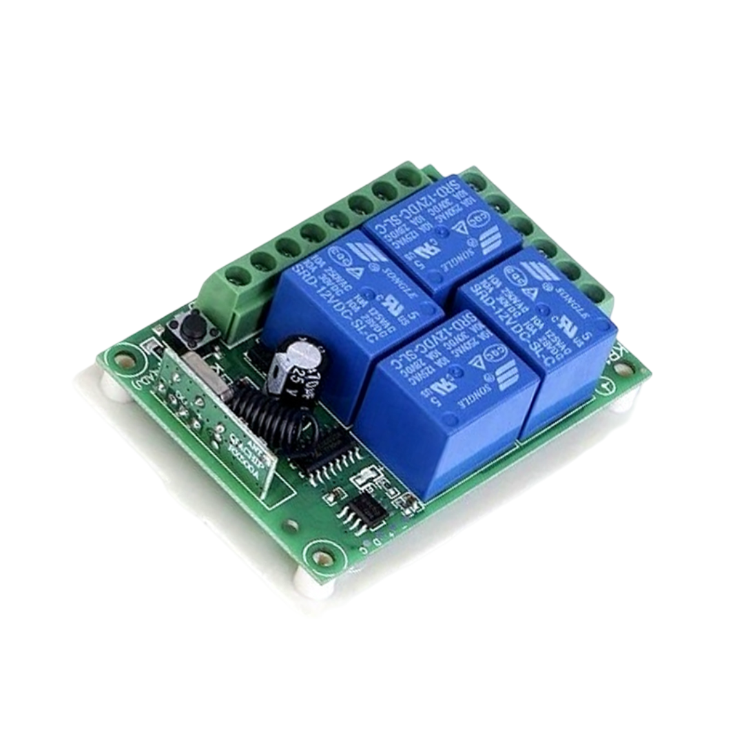 433MHz 12V 4 Channel, Relay Module Wireless, Remote Control Switch, without Battery