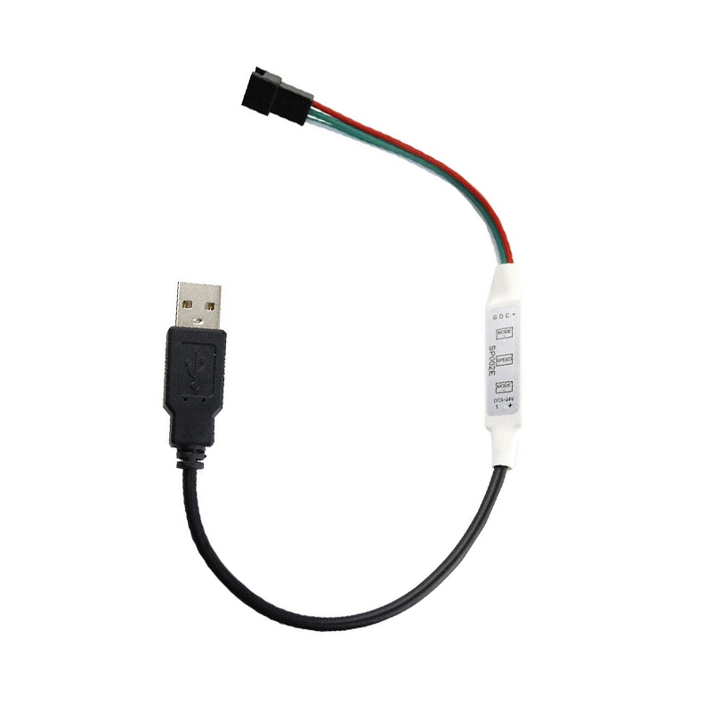 5-24V MINI 3Key LED Controller for WS2811 WS2812B LED Light Strip with USB Cable