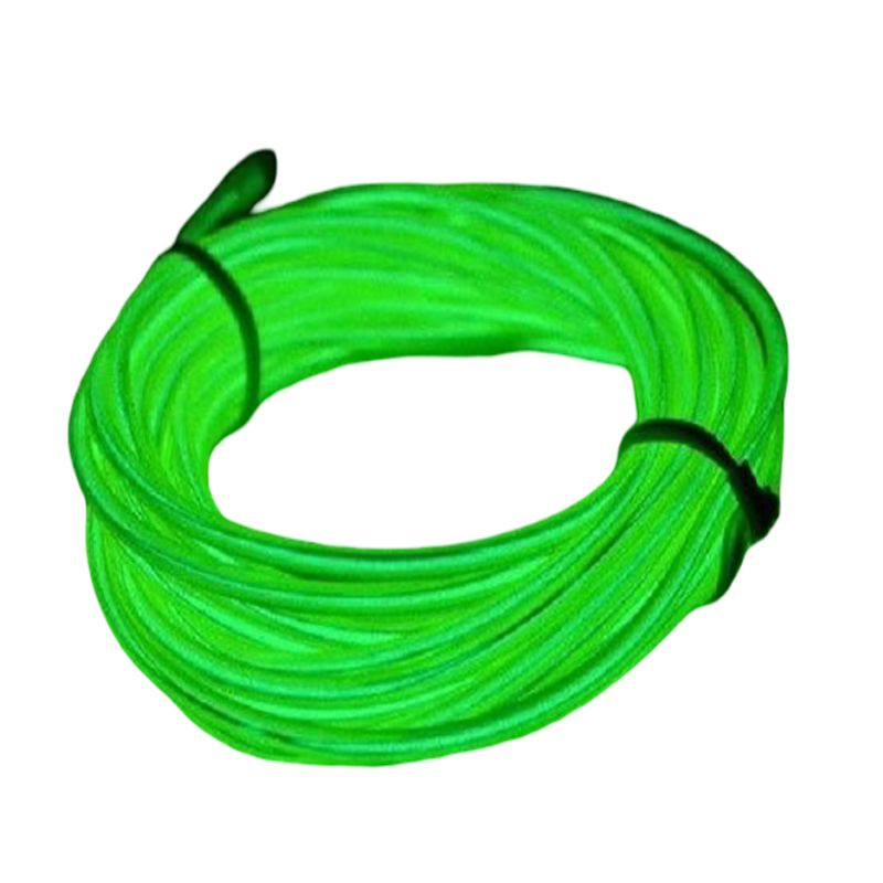 5M Neon Light Dance Party Decor Light Neon LED Lamp Flexible EL Wire Rope Tube Waterproof LED Strip – Only EL Wire -GREEN