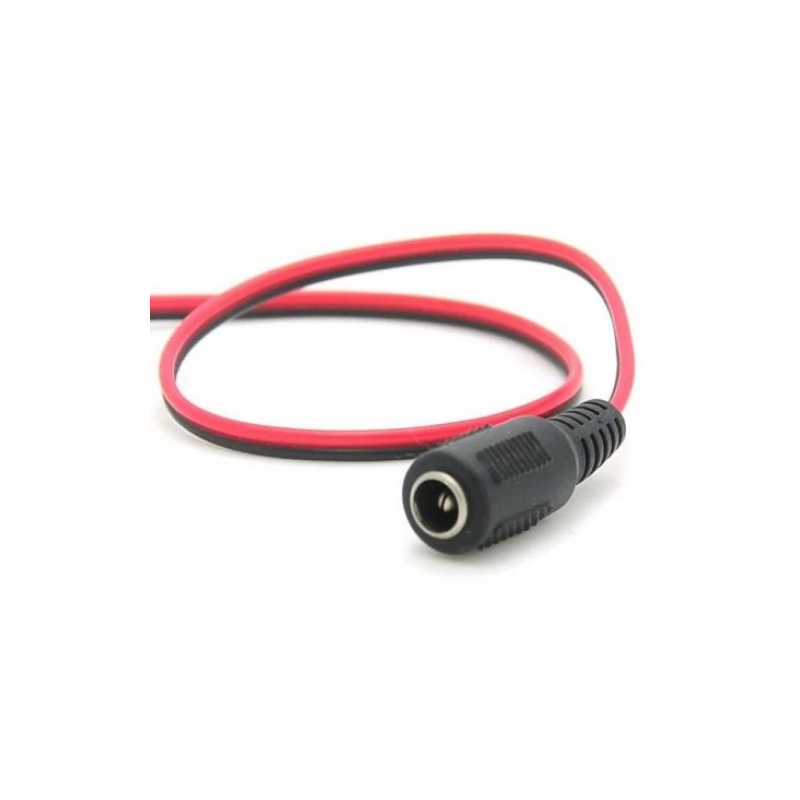 5mm DC Jack Socket Female Connector with Wire Moulded 15cm