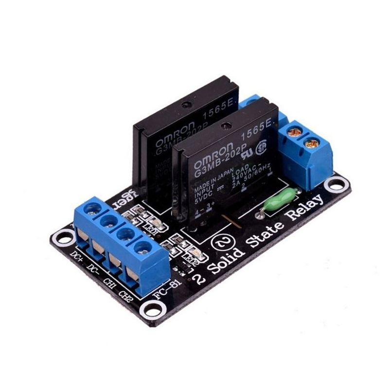 5V 2 Channel SSR G3MB-202P Solid State Relay Module 240V 2A Output with Resistive Fuse