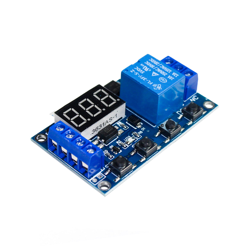 6-30V 1-Channel Power Relay Module with Adjustable Timing Cycle