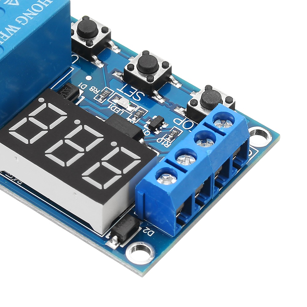 6-30V 1-Channel Power Relay Module with Adjustable Timing Cycle