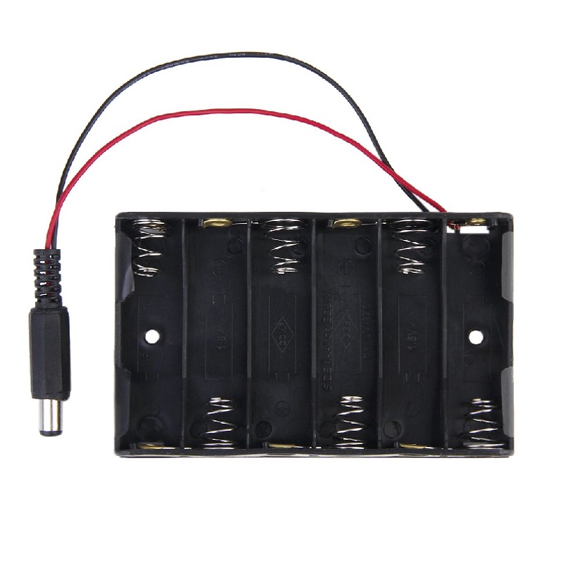 6 x 1.5V AA Battery Holder with DC 2.1 Power Jack