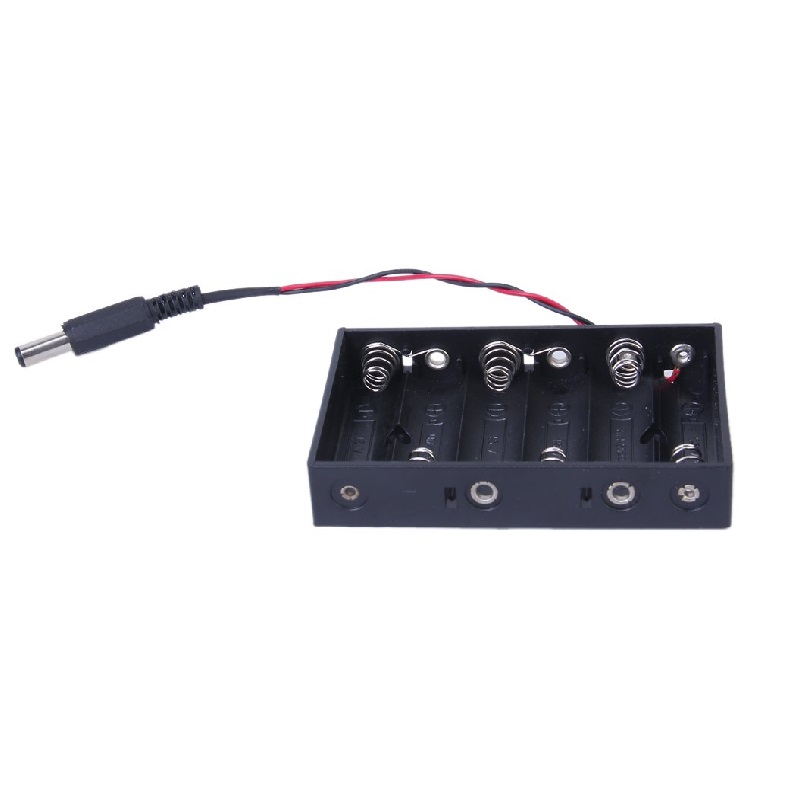 6 x 1.5V AA Battery Holder with DC 2.1 Power Jack