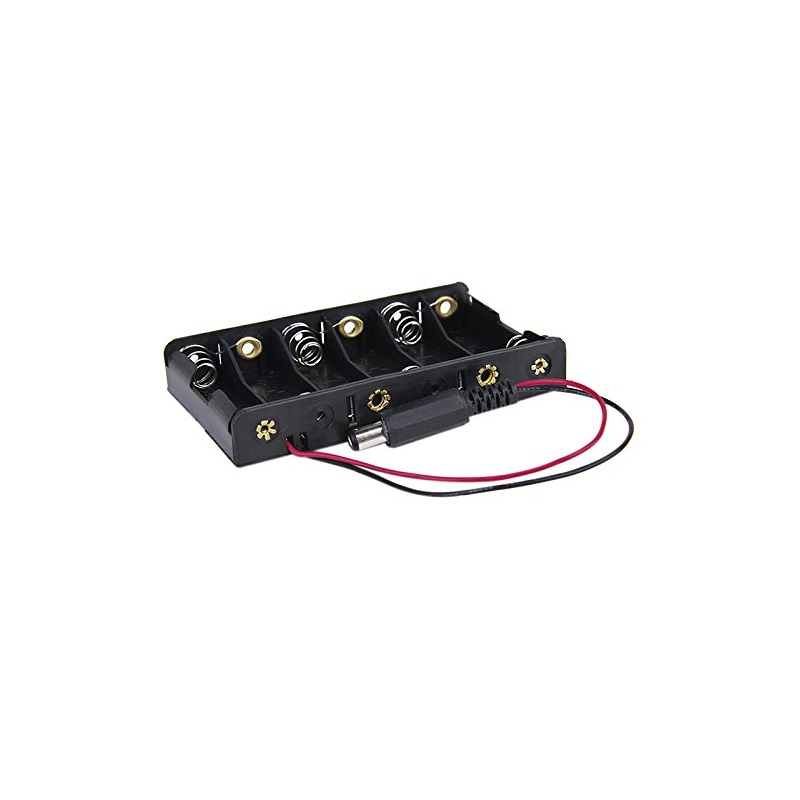 6 x 1.5V AA Battery Holder with DC 2.1 Power Jack