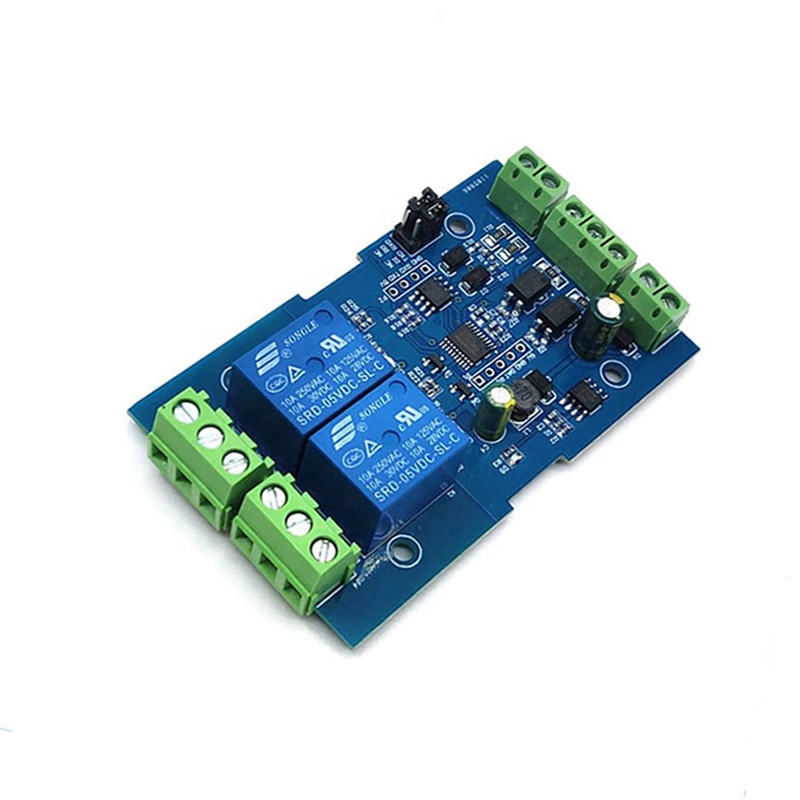 7-24V Modbus RTU 2, Channels Relay Module, RS485/TTL Anti-Reverse, Connection