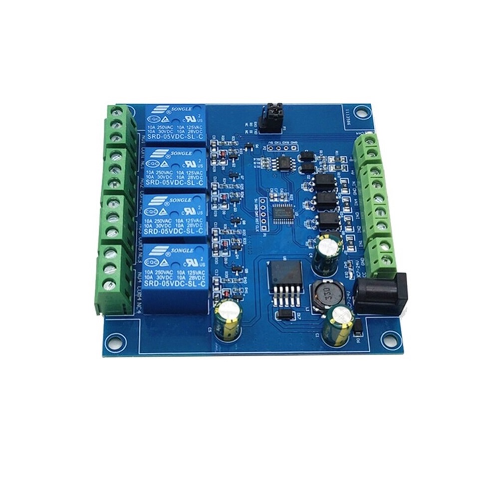 7-24V Modbus RTU 4, Channels Relay Module, RS485/TTL Anti-Reverse, Connection