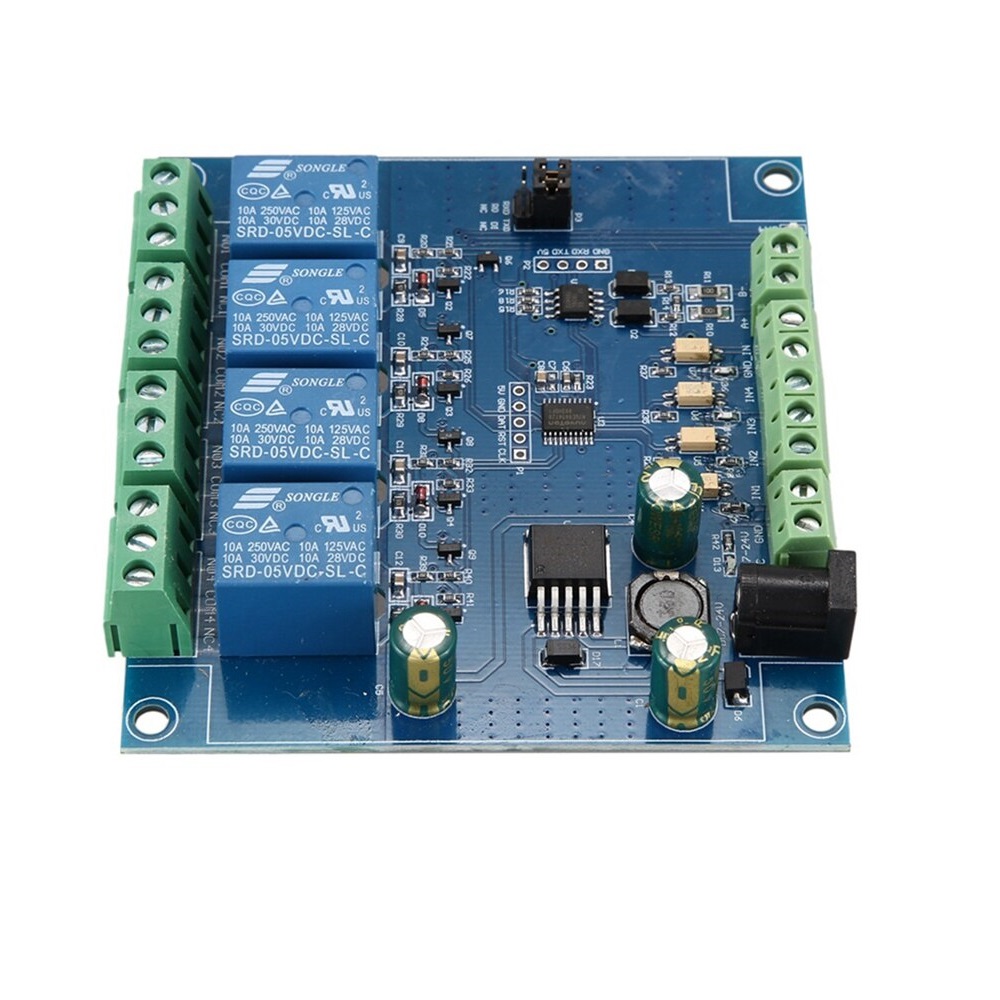 7-24V Modbus RTU 4, Channels Relay Module, RS485/TTL Anti-Reverse, Connection