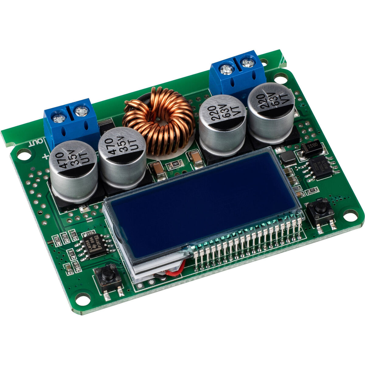 7A DC 60V Adjustable Step-Down Regulator NC Power Supply Module Current Voltage Meter LCD Display(With Case)