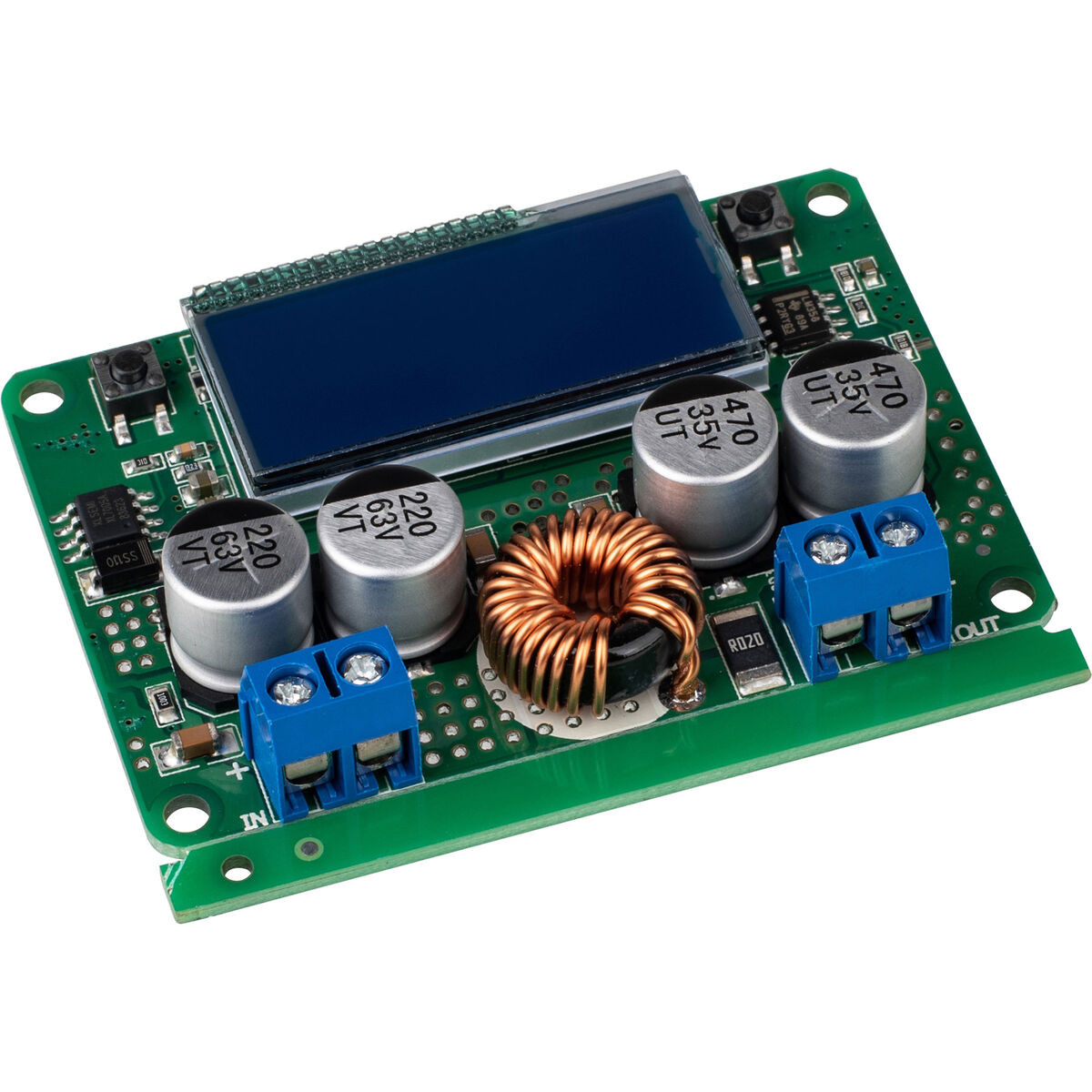 7A DC 60V Adjustable Step-Down Regulator NC Power Supply Module Current Voltage Meter LCD Display(With Case)