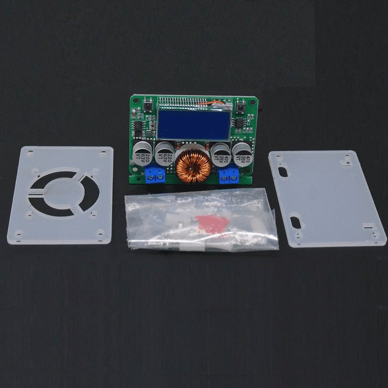7A DC 60V Adjustable Step-Down Regulator NC Power Supply Module Current Voltage Meter LCD Display(With Case)