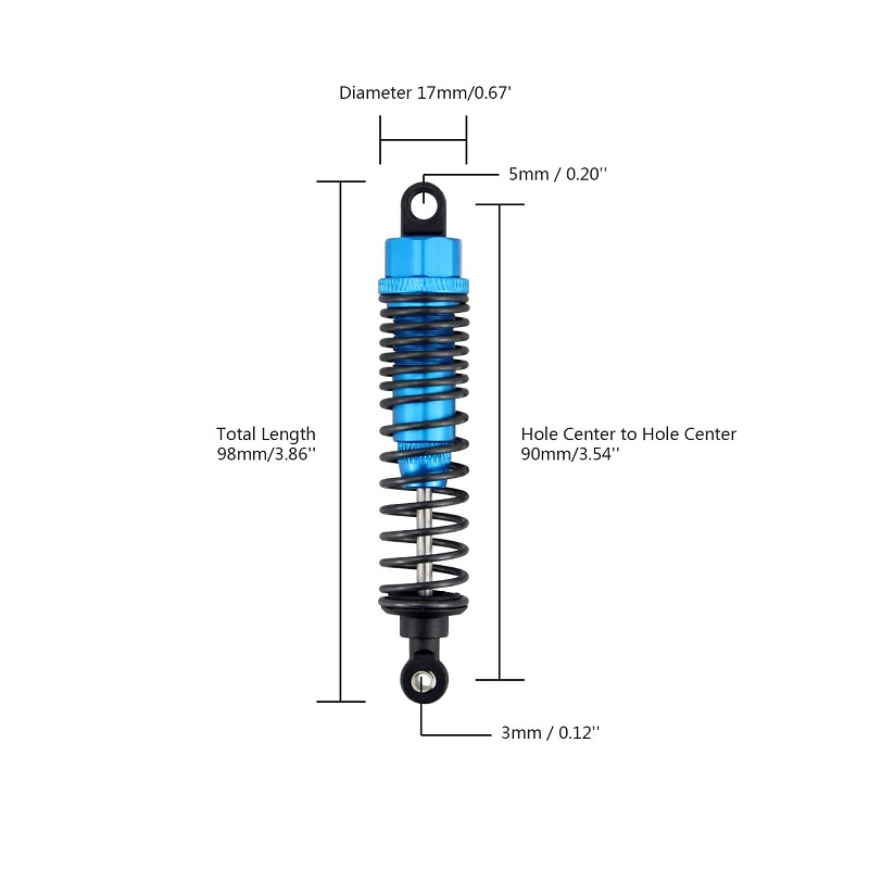 98mm Metal Front/Rear Shock Absorber for RC car (Pack of 1)