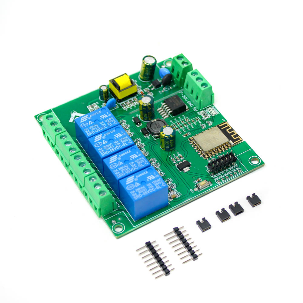 AC90-250V ESP8266, Wireless WIFI Relay, Module 4 Channel ESP-, 12F Wifi Development, Board AC/DC 5V/7-28V/5-, 80V Power Supply