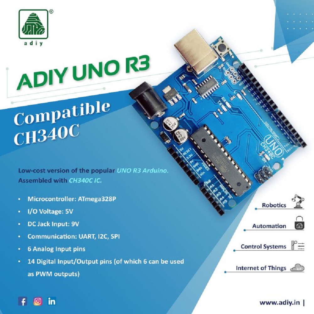 Adiy Uno DIP R3 -Compatible CH340C