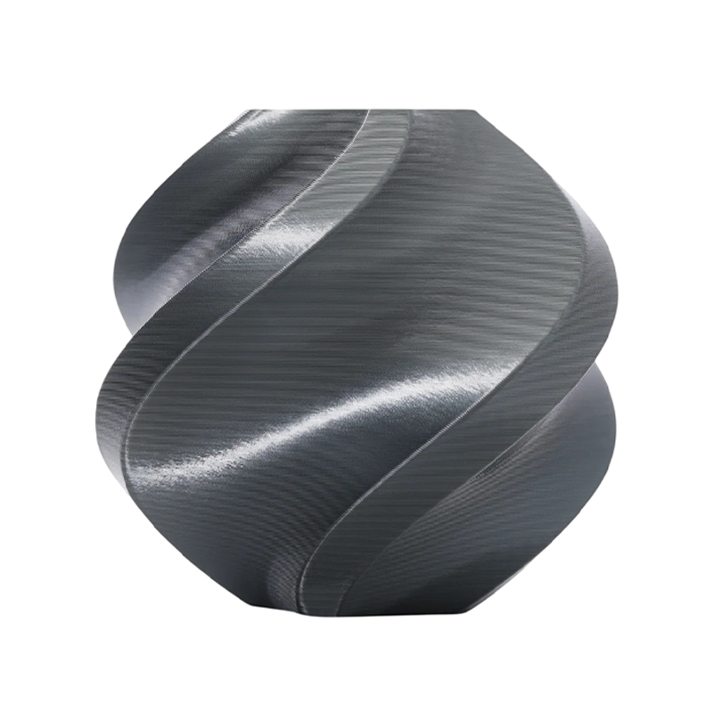 Bambu Lab PLA Silk+ – Titan Gray – Reusable Spool 1.75mm 3D Printing Filament