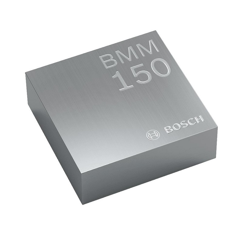 BOSCH BMM150 3‑Axis Digital Geomagnetic Sensor (Magnetometer), ±1300 µT, 1–16 bit