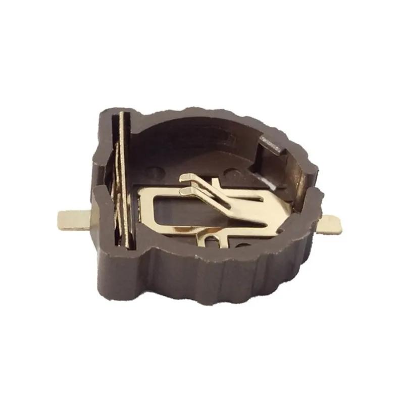 Brown CR1220 Button Battery Patch Holder Golden Foot