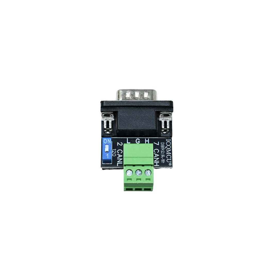 CAN adapter head, screw-free DB9 male with termination, 120 ohm resistor, CAN interface board, USB to PCAN 3 terminal-Male screws