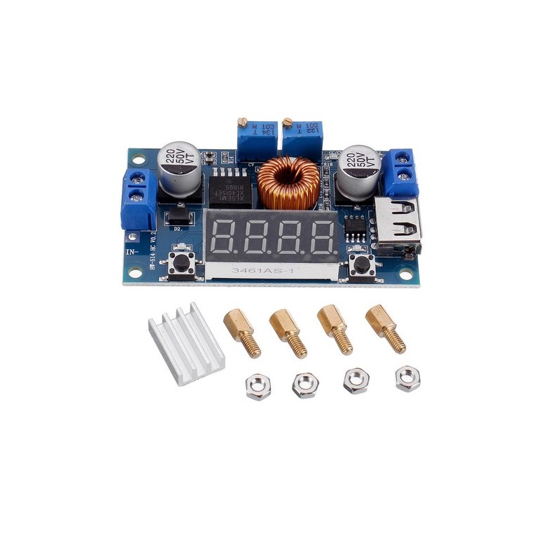 DC-DC XL4015 Adjustable Stepdown Module 5A 75W with 4 Bits Digital Display Voltmeter