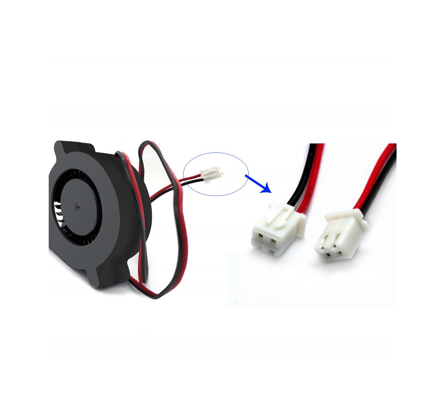 DC12V 0.06A 5015 Double Ball Centrifugal Fan with XH2.54-2P 30CM Cable Size:50*50*15MM