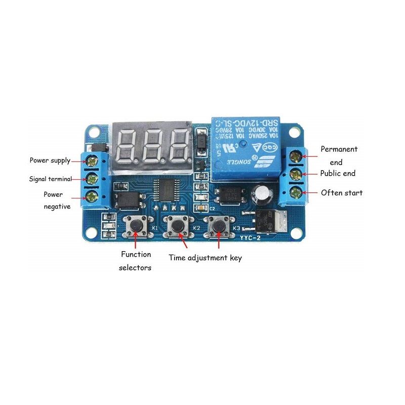 DC12V 1 Channel Relay Module Delay Timer Control Switch Board
