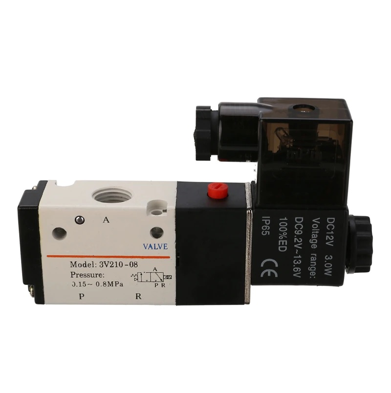 DC12V 1/4” 3 Way 2 Position Pneumatic Solenoid Valve for controlling compressed air (gas)