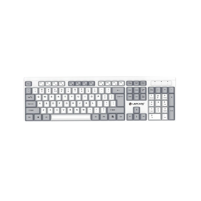 LAPCARE LOX-106 Alfa 7 USB Wired Keyboard With 104-Key & UV Coated Keycaps