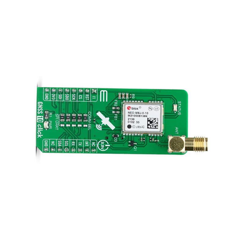 MIKROE GNSS 10 CLICK (MIKROE-5078)– Multi-Constellation NEO-M8J GNSS Receiver, mikroBUS Interface