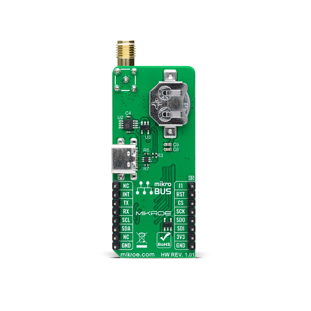 MIKROE GNSS 10 CLICK (MIKROE-5078)– Multi-Constellation NEO-M8J GNSS Receiver, mikroBUS Interface