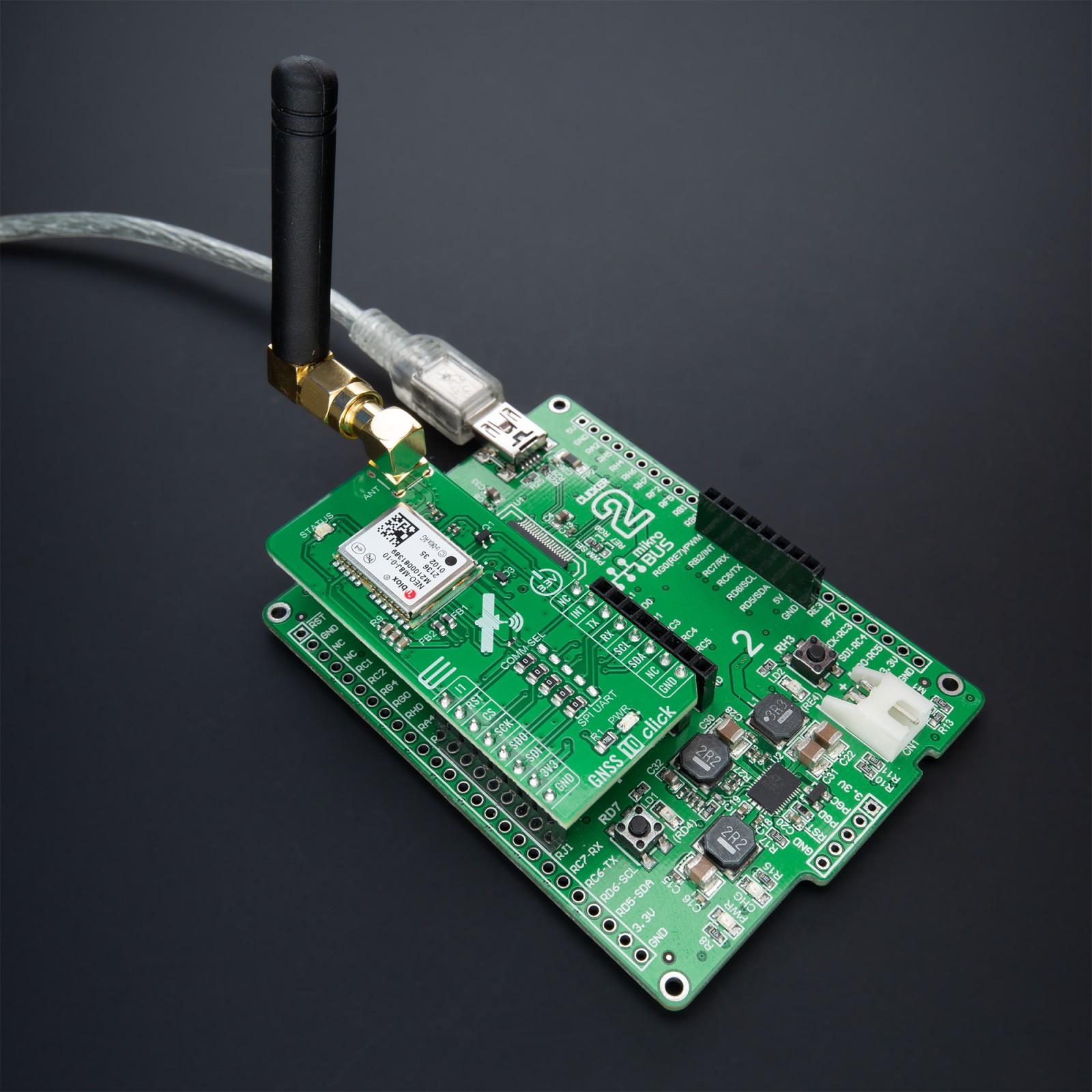 MIKROE GNSS 10 CLICK (MIKROE-5078)– Multi-Constellation NEO-M8J GNSS Receiver, mikroBUS Interface