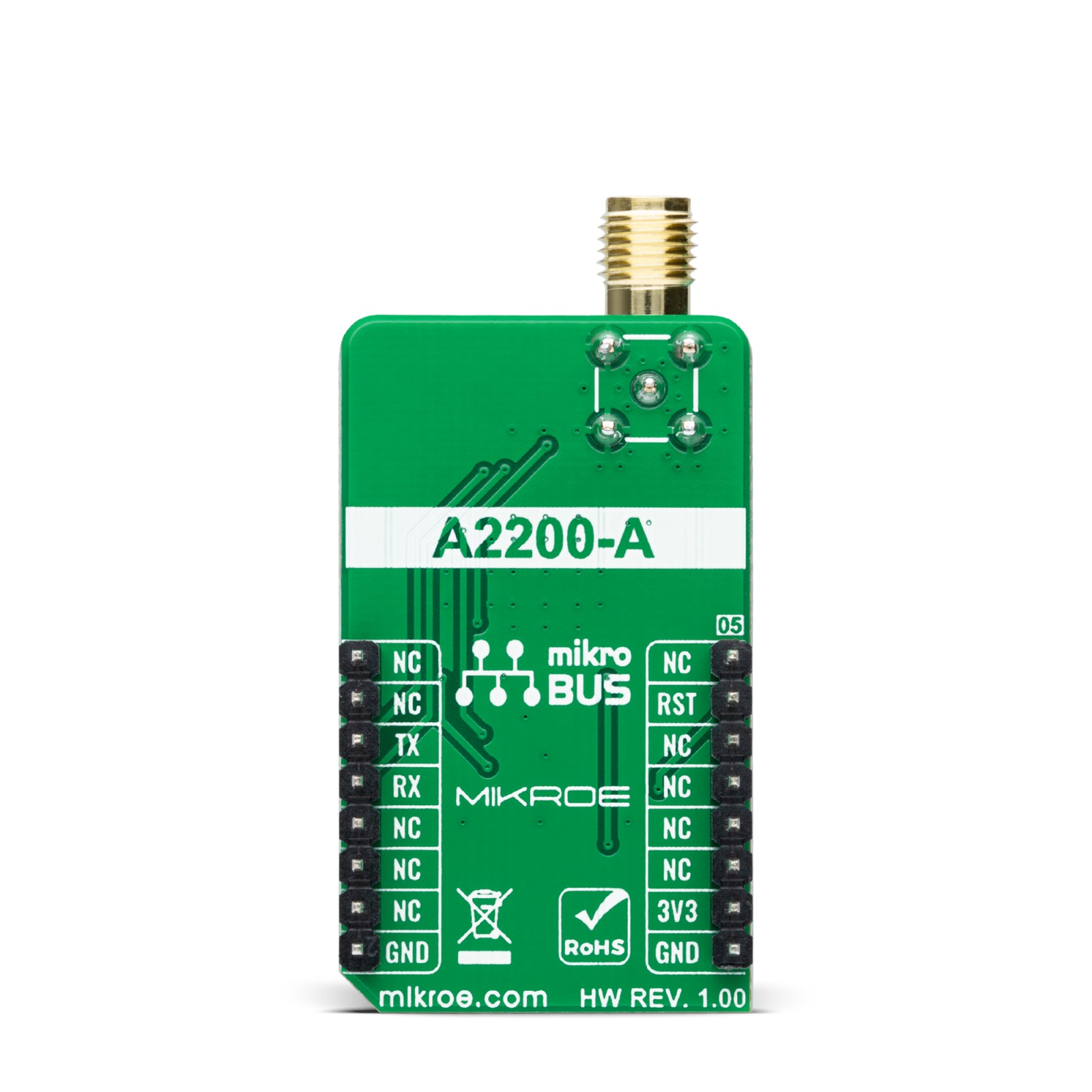 MIKROE GPS 6 Click (MIKROE-5115) – A2200-A GPS Receiver Board, UART Interface, 1.575 MHz L1 GPS, mikroBUS