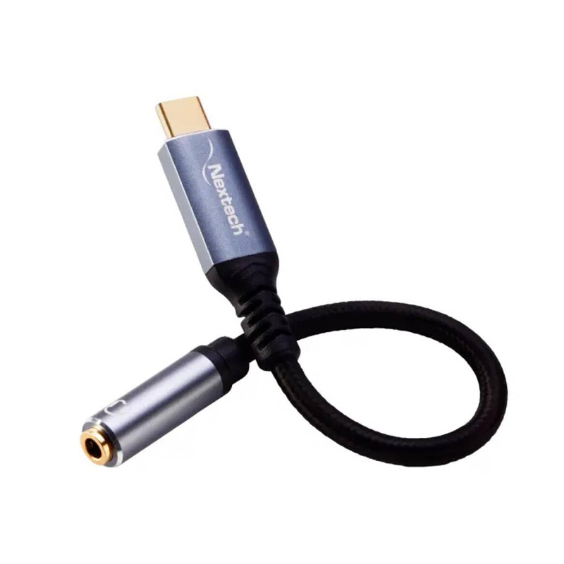 Nextech USB Type-C to Audio Jack Adapter with DAC – Music & Call Support