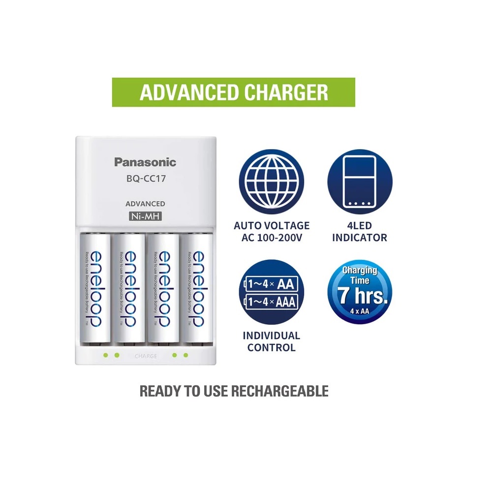 Panasonic BQ-CC17 Eneloop Advanced Charger for Ni-MH Battery Cell