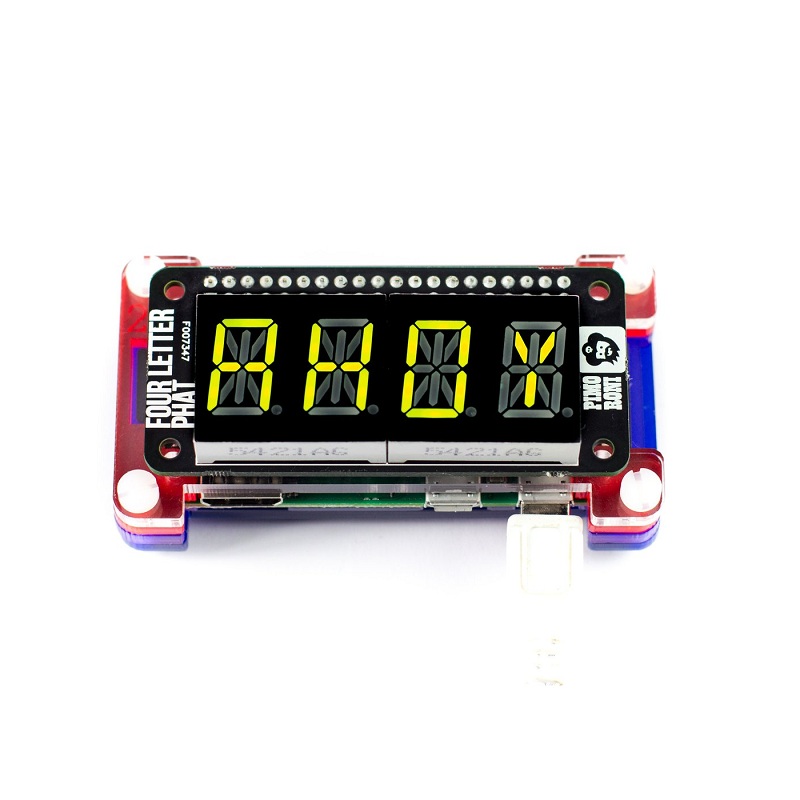 PIMORONI Four Letter pHAT – Four Letter Display for Raspberry Pi