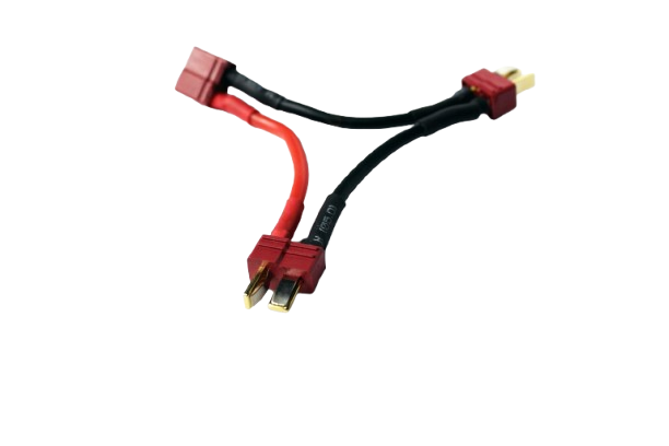 SafeConnect Nylon T-Connector Harness for 2 Packs in Series Battery Adapter Cable (2M-1F)