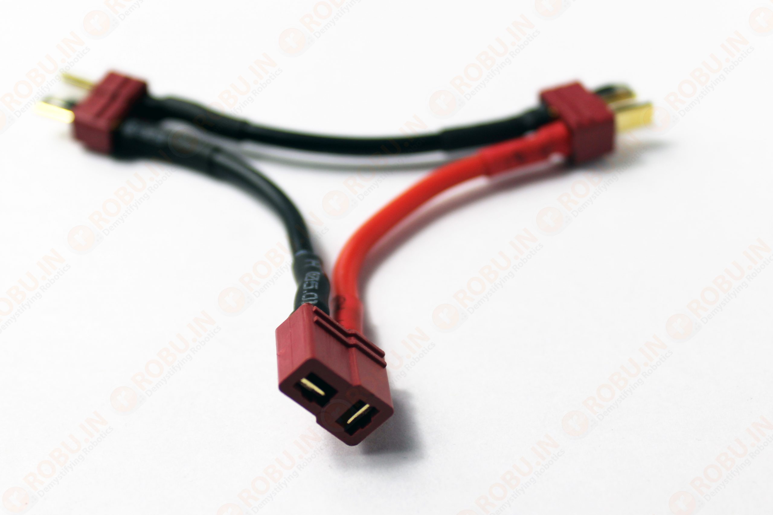 SafeConnect Nylon T-Connector Harness for 2 Packs in Series Battery Adapter Cable (2M-1F)