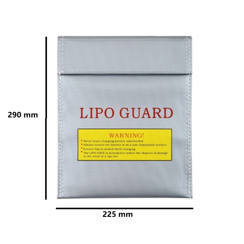Silver 220×180 mm Lithium Battery Fireproof Protection Bag