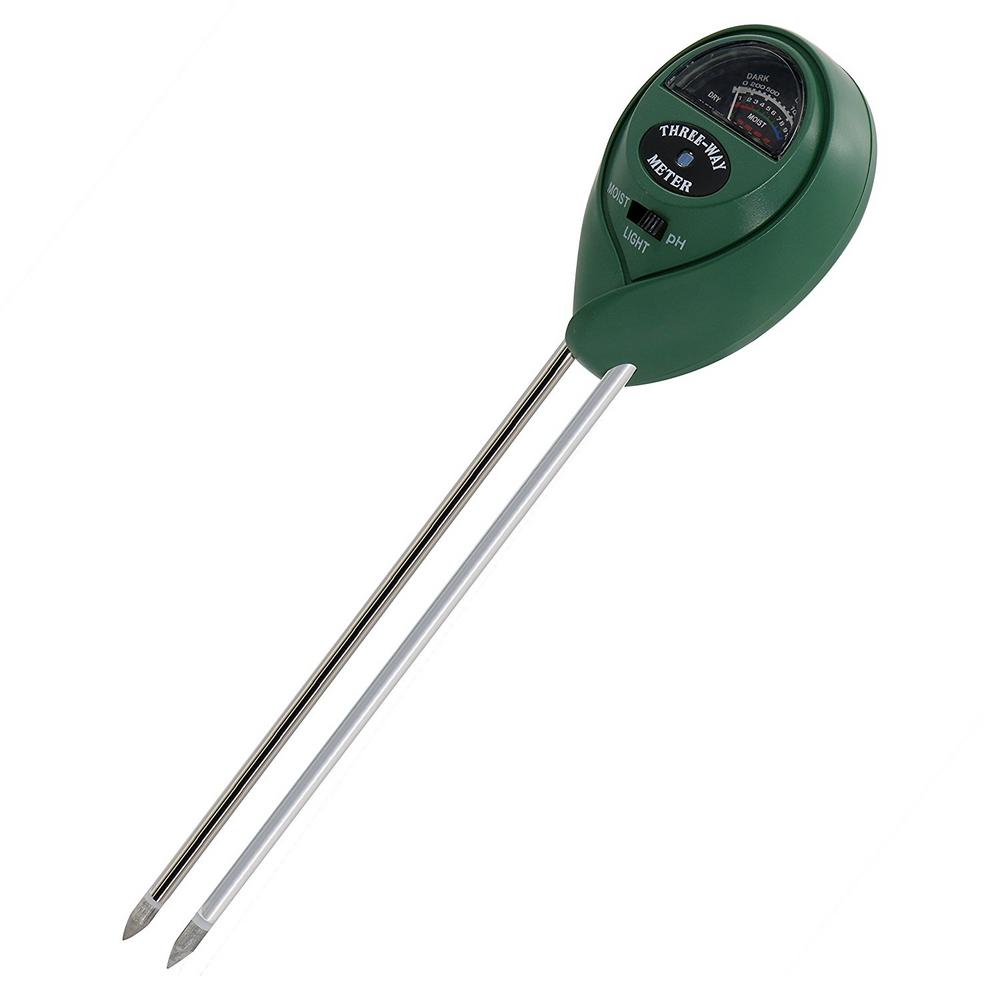Three-Way Soil Meter For Moisture, Light Intensity and pH Testing Meter